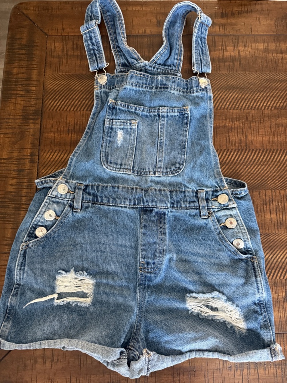 Denim Short Overalls - Blue